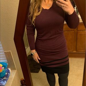 NY&CO NWT burgundy and black sweater dress